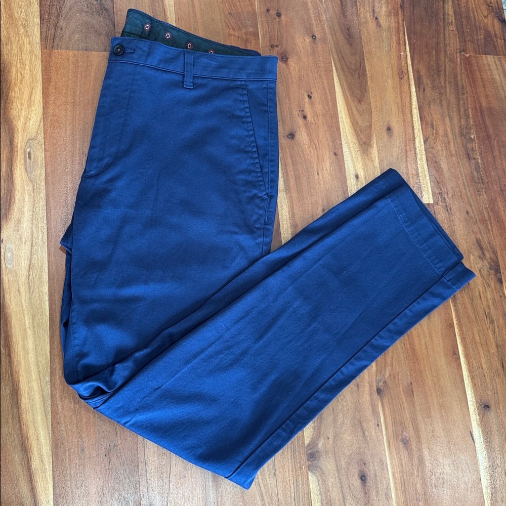 TED BAKER- Men's Navy Chino Pants -‎ Classic Straight Fit 36W x 31 - Picture 10 of 12